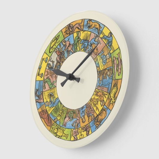 ヴィンテージ天占星術の〔占星術の〕十二宮図 ラージ壁時計 (傾斜)