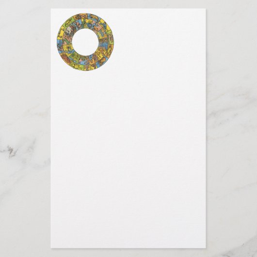 ヴィンテージ天占星術の〔占星術の〕十二宮図 便箋 (正面)