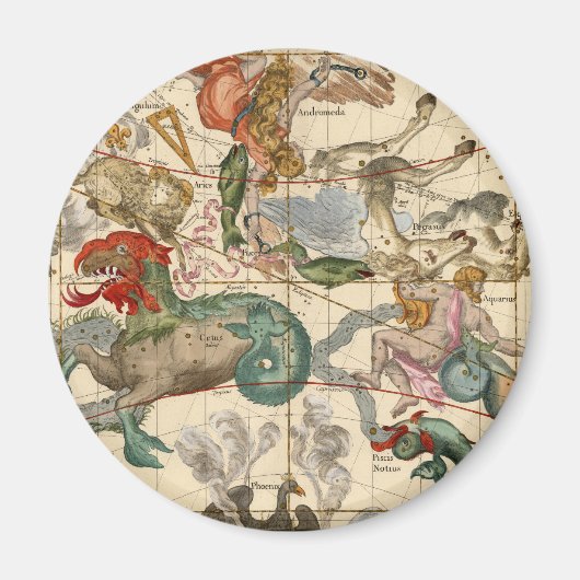 ヴィンテージ天地地図セトゥスアクエリアスアンドロメダ マグネット (正面)
