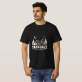 ヴィンテージ天文学キャンプTシャツ 暗闇で星空観察 Tシャツ (正面フル)