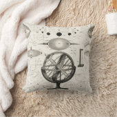 ヴィンテージ天文学グローブイラストレーション クッション (ブランケット)