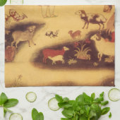 ヴィンテージ天文学，アンティークアジア天文学 キッチンタオル (折り畳み)