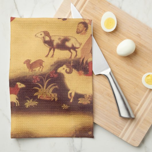 ヴィンテージ天文学，アンティークアジア天文学 キッチンタオル (四つ折り)