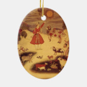 ヴィンテージ天文学，アンティークアジア天文学 セラミックオーナメント (裏面)