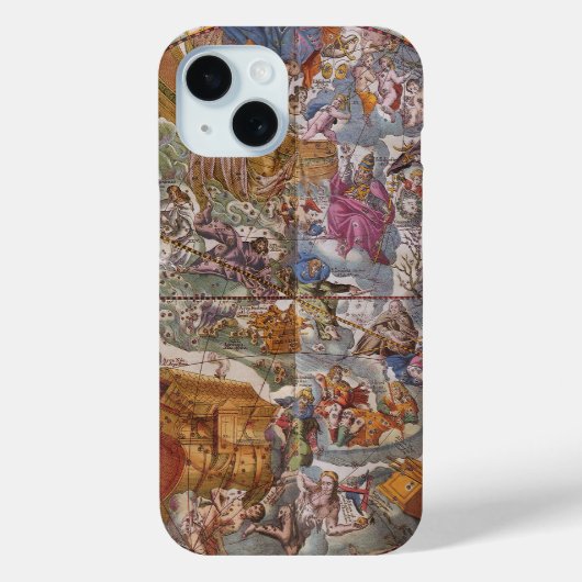 ヴィンテージ天文学、キリスト教の星座の地図 Case-Mate iPhoneケース (裏面)