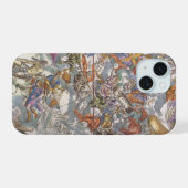 ヴィンテージ天文学、キリスト教の星座の地図 iPhone 15ケース (裏面横)
