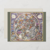 ヴィンテージ天文学，キリスト教星座の地図 招待状 (正面/裏面)