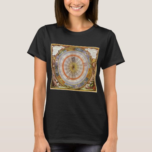 ヴィンテージ天文学 コペルニクス式天球儀 Tシャツ (正面)