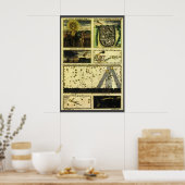 ヴィンテージ天文学，ステラマグラム，天の星 ポスター (キッチン)