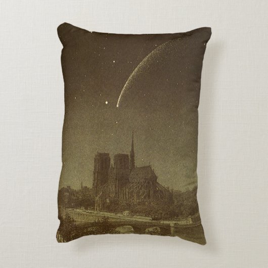 ヴィンテージ天文学,ドナティ彗星1858年パリ上空 アクセントクッション (裏面(縦))