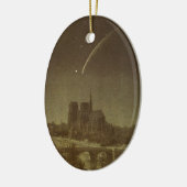 ヴィンテージ天文学，ドナティ彗星1858年パリ上空 セラミックオーナメント (左)