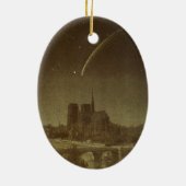 ヴィンテージ天文学，ドナティ彗星1858年パリ上空 セラミックオーナメント (裏面)