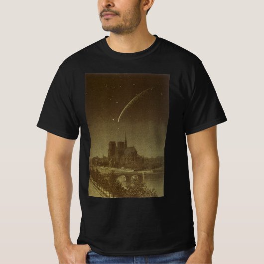 ヴィンテージ天文学，ドナティ彗星1858年パリ上空 Tシャツ (正面)