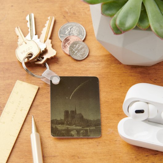 ヴィンテージ天文学，パリ上空のドナティ彗星， 1858 キーホルダー (デスク)