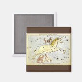 ヴィンテージ天文学，モノセロスUnicorn星座 マグネット (正面/裏面)