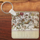 ヴィンテージ天文学,ヨハネス・ヴァン・ケウレンのスターマップ キーホルダー (正面)