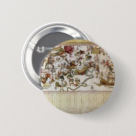 ヴィンテージ天文学,ヨハネス・ヴァン・ケウレンのスターマップ 缶バッジ (正面&裏面)