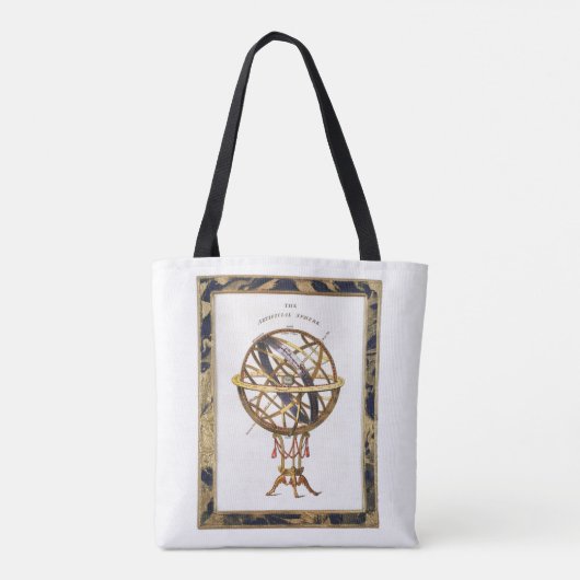 ヴィンテージ天文学、人工またはアルミラリー球体 トートバッグ (裏面)