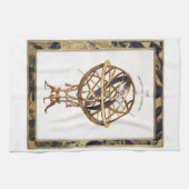 ヴィンテージ天文学、人工球体または肘状球体 キッチンタオル (横)