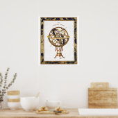 ヴィンテージ天文学、人工球体または肘状球体 ポスター (キッチン)