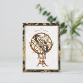 ヴィンテージ天文学、人工球体または肘状球体 ポストカード (スタンド正面)