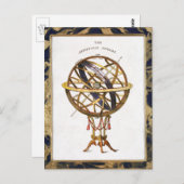 ヴィンテージ天文学、人工球体または肘状球体 ポストカード (正面/裏面)