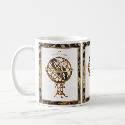 ヴィンテージ天文学、人工、または補助球 コーヒーマグカップ (左)