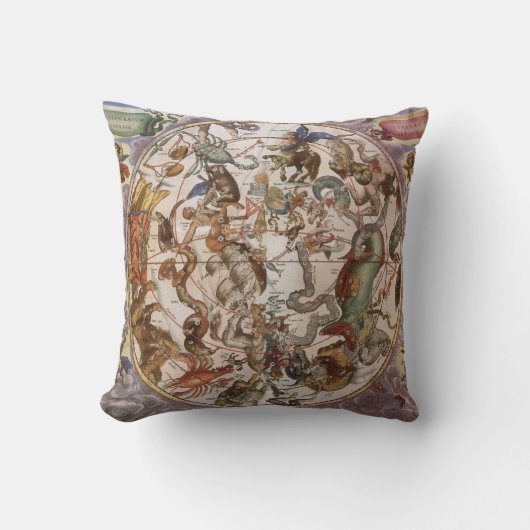 ヴィンテージ天文学,南の空の星座 クッション (正面)