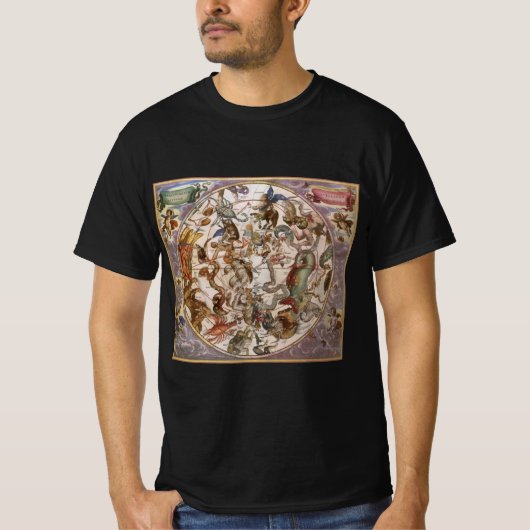 ヴィンテージ天文学、南天の星座 Tシャツ (正面)