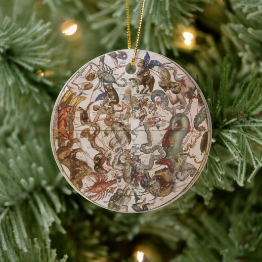 ヴィンテージ天文学、南空の星座 セラミックオーナメント (ツリー)