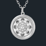 ヴィンテージ天文学〔占星術の〕十二宮図ホイール シルバープレートネックレス<br><div class="desc">ヴィンテージ線スケッチ天文学〔占星術の〕十二宮図。</div>