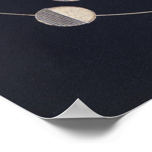 ヴィンテージ天文学、地球と月の位相 ポスター (角)