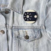 ヴィンテージ天文学、地球と月の位相 缶バッジ (インサイチュ)