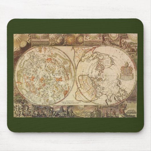 ヴィンテージ天文学、天体プラニスフィア地図 マウスパッド (正面)
