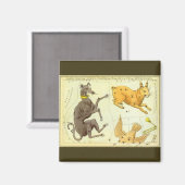 ヴィンテージ天文学、天体地図、星図が広がる夜空 マグネット (正面/裏面)