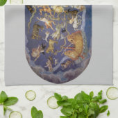 ヴィンテージ天文学 天体星座フレスコ キッチンタオル (折り畳み)