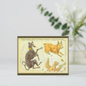 ヴィンテージ天文学，天球図 ポストカード (スタンド正面)