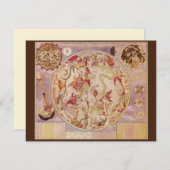 ヴィンテージ天文学、天球地図by Carel Allard (正面/裏面)