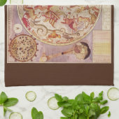 ヴィンテージ天文学、天球地図by Carel Allard キッチンタオル (折り畳み)