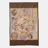 ヴィンテージ天文学、天球地図by Carel Allard キッチンタオル (縦)