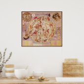 ヴィンテージ天文学、天球地図by Carel Allard ポスター (キッチン)