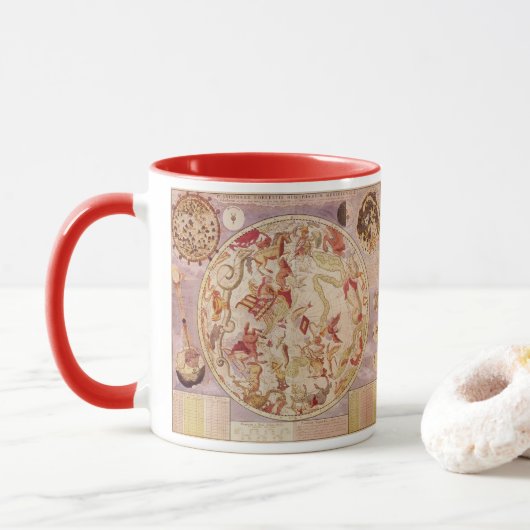 ヴィンテージ天文学、天球地図by Carel Allard マグカップ (ドーナツ)