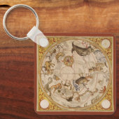 ヴィンテージ天文学，天球星星図 キーホルダー (正面)