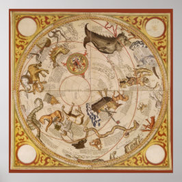 ヴィンテージ天文学，天球星星図 ポスター