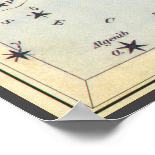 ヴィンテージ天文学,星座の星,アンドロメダ ポスター (角)