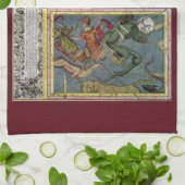 ヴィンテージ天文学、Matthaeus Seutterによる彗星パス キッチンタオル (折り畳み)