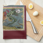 ヴィンテージ天文学、Matthaeus Seutterによる彗星パス キッチンタオル (四つ折り)