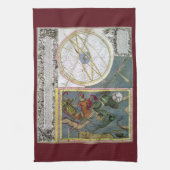 ヴィンテージ天文学、Matthaeus Seutterによる彗星パス キッチンタオル (縦)