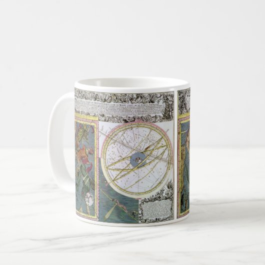 ヴィンテージ天文学、Matthaeus Seutterによる彗星パス コーヒーマグカップ (正面左)