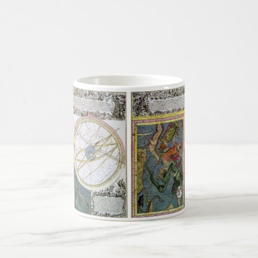 ヴィンテージ天文学、Matthaeus Seutterによる彗星パス コーヒーマグカップ (中央)